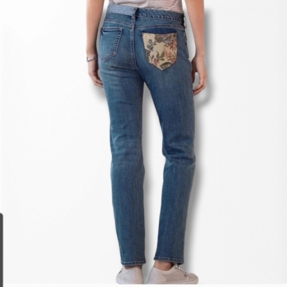 Sundance Denim - Sundance Tapestry Boho Jean Women's size 29 Low Rise Straight Leg Jean 30" L